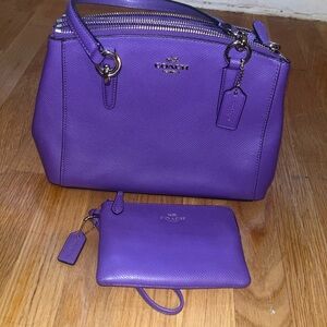 Coach Vibrant Purple Shoulder Bag Set